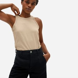 Organic Cotton Cutaway Tank in Color "Cashew"